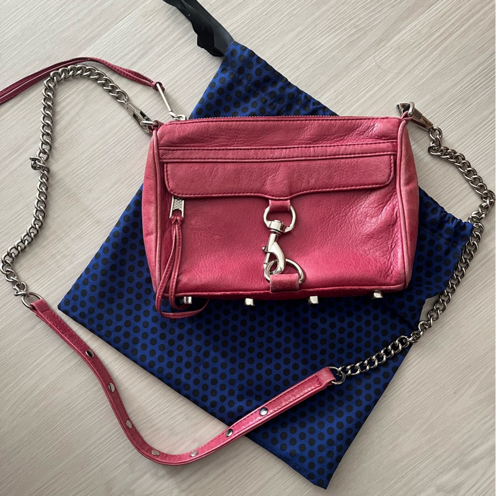 Rebecca Minkoff Fuchsia MAC Crossbody Bag with Chain Strap